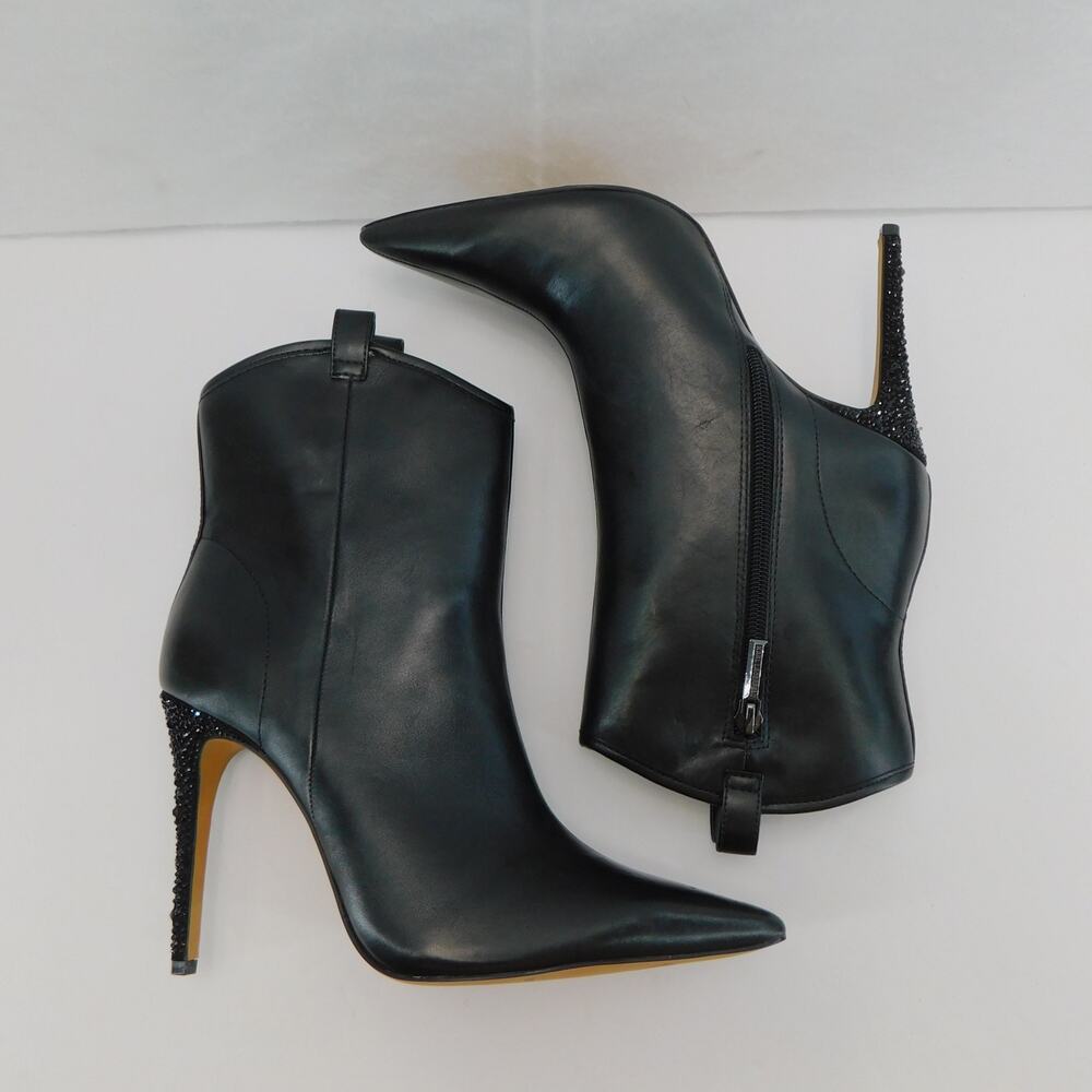 Karl Lagerfeld Women's Pairs Black Clea Leather Embellished Ankle Boots 6.5 New - Picture 8 of 14